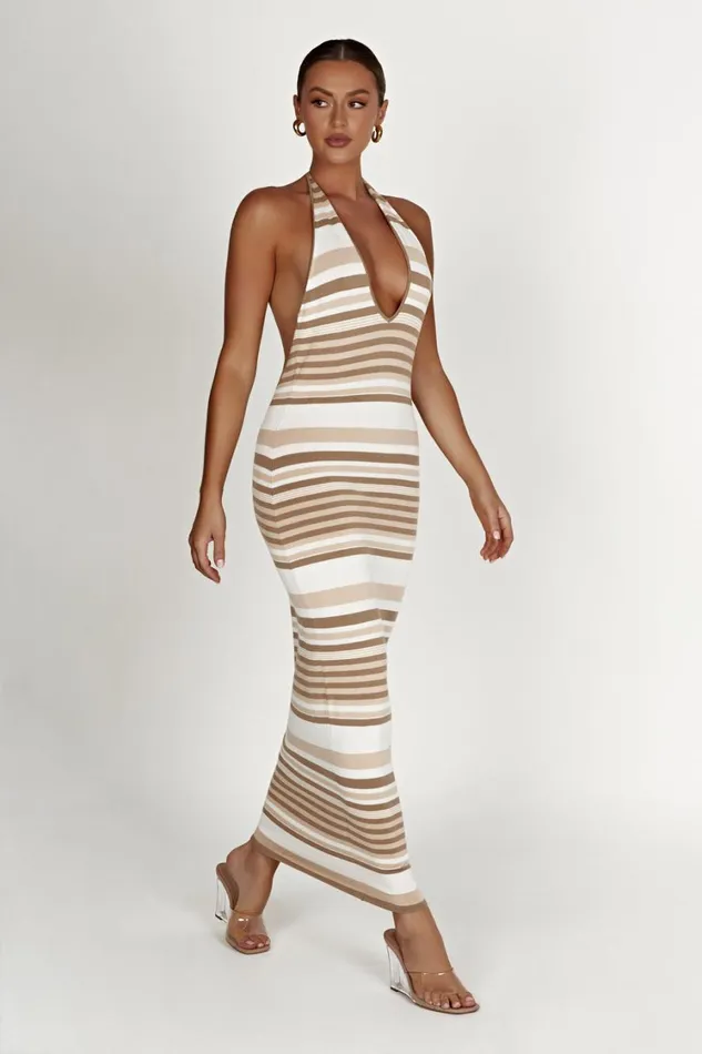 Women Meshki Dresses Brienne Stripe Maxi Dress 8211 Cream