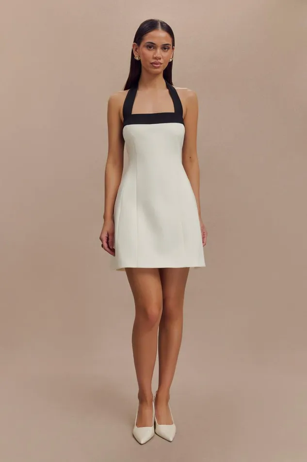 Women Meshki Dresses Cara Contrast Suiting Mini Dress 8211 White
