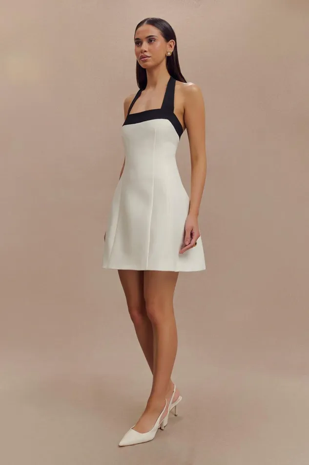 Women Meshki Dresses Cara Contrast Suiting Mini Dress 8211 White