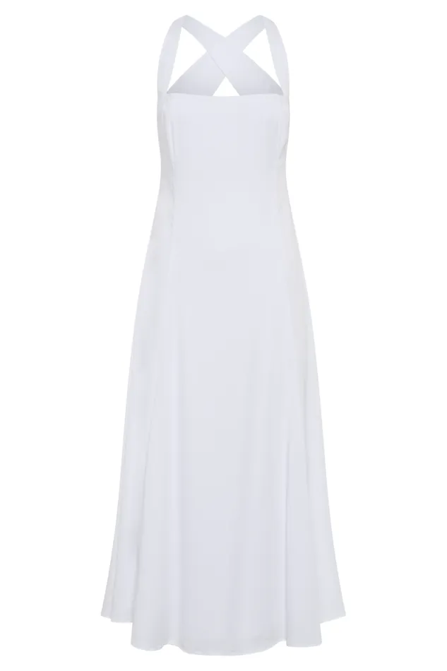 Women Meshki Dresses Carabella Cross Back Midi Dress 8211 White