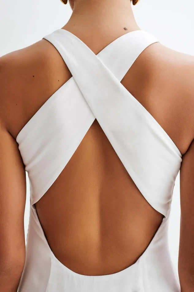 Women Meshki Dresses Carabella Cross Back Midi Dress 8211 White