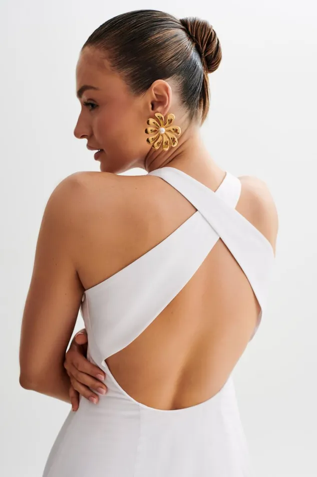 Women Meshki Dresses Carabella Cross Back Midi Dress 8211 White