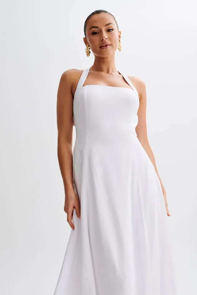 Women Meshki Dresses Carabella Cross Back Midi Dress 8211 White