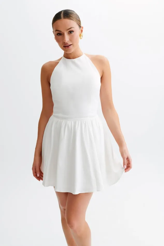 Women Meshki Dresses Carolina Cotton Halter Mini Dress 8211 White