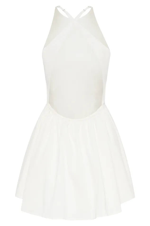 Women Meshki Dresses Carolina Cotton Halter Mini Dress 8211 White