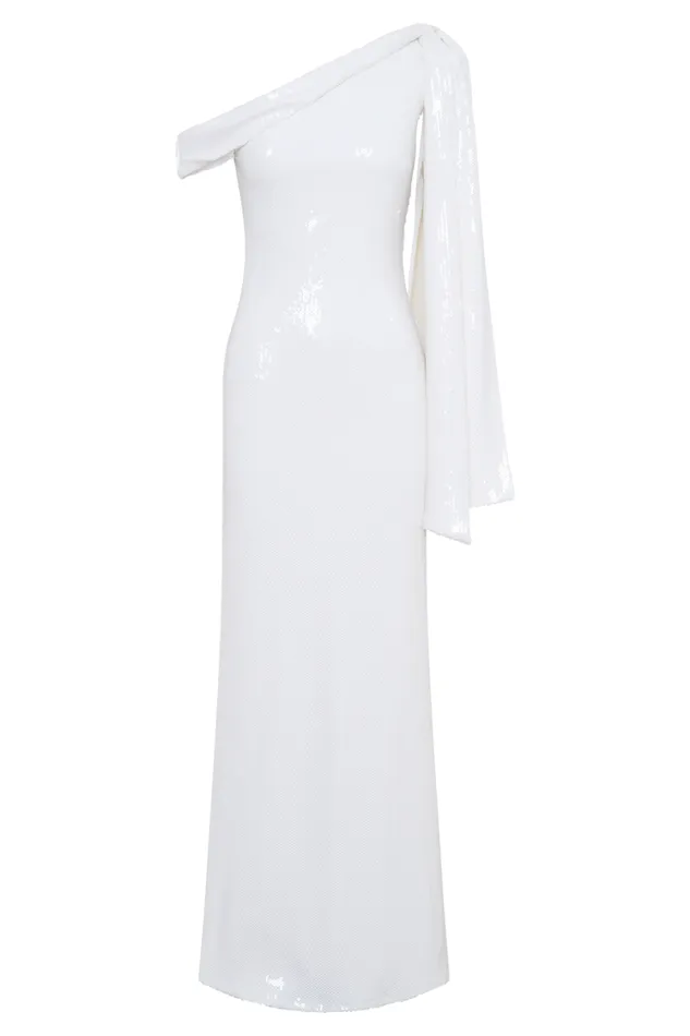 Women Meshki Dresses Catarina Sequin Maxi Dress 8211 White