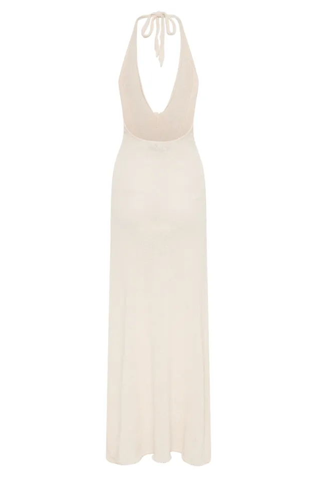 Women Meshki Dresses Cherie Knit Halter Maxi Dress 8211 Nude