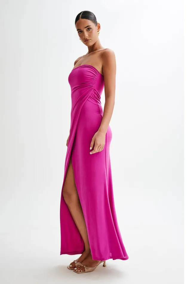 Women Meshki Dresses Cosima Slinky Strapless Maxi Dress 8211 Violet