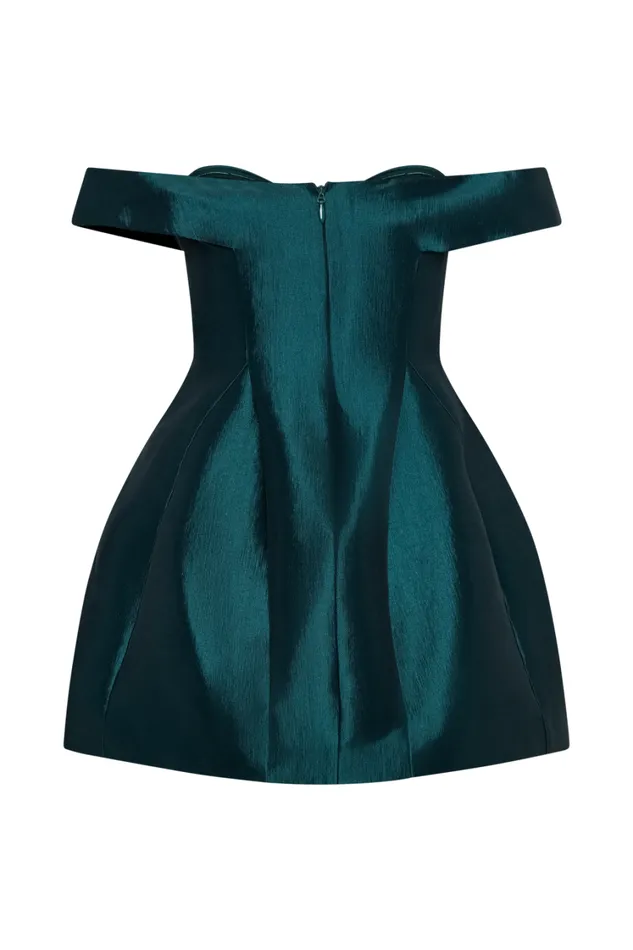 Women Meshki Dresses Diana Off Shoulders Mini Dress 8211 Deep Emerald