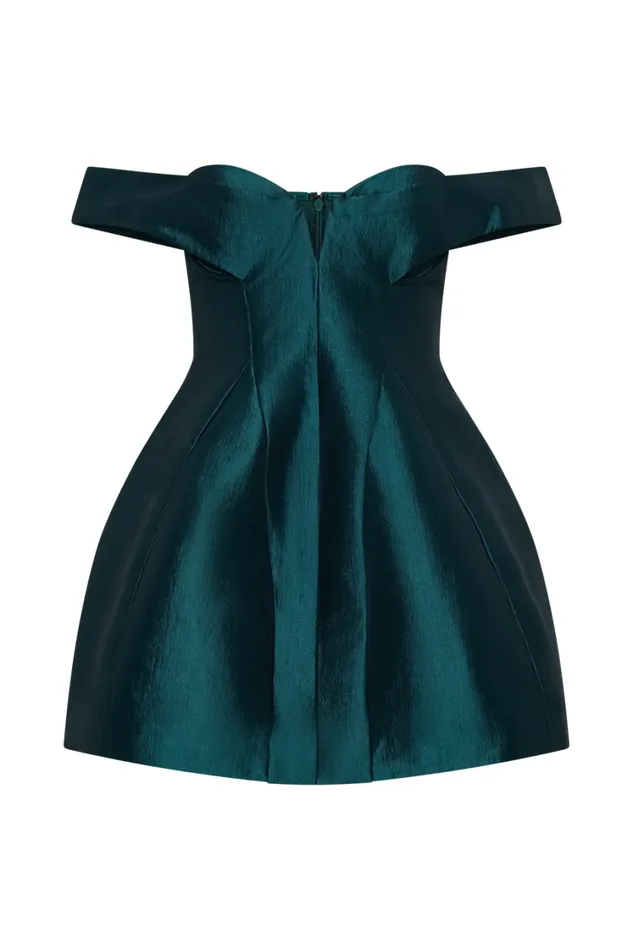 Women Meshki Dresses Diana Off Shoulders Mini Dress 8211 Deep Emerald