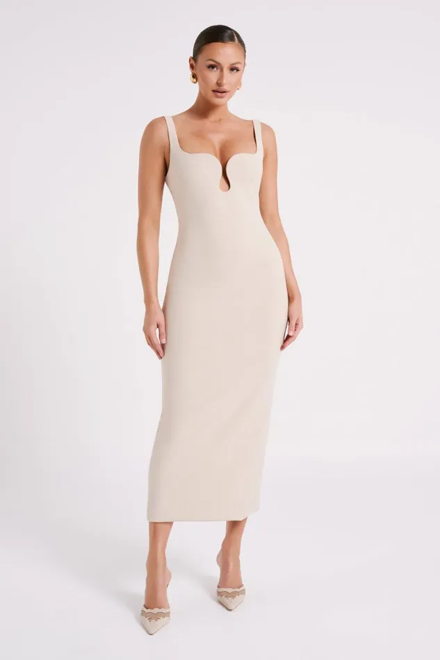 Women Meshki Dresses Dimi Scoop Neck Midi Dress 8211 Cream