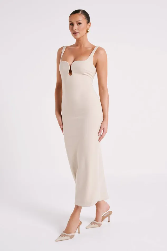 Women Meshki Dresses Dimi Scoop Neck Midi Dress 8211 Cream