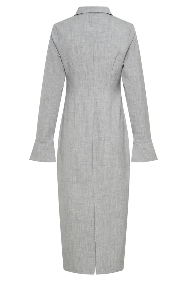 Women Meshki Dresses Dorian Fitted Shirt Midi Dress 8211 Charcoal Marle