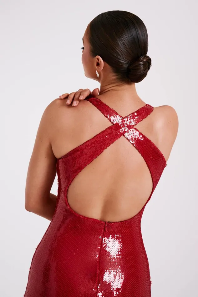 Women Meshki Dresses Eliza Rose Sequin Maxi Dress 8211 Red