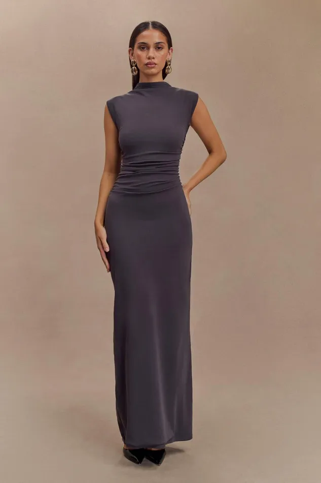 Women Meshki Dresses Elliot High Neck Sleeveless Maxi Dress 8211 Dark Charcoal Women Meshki Dresses Elliot High Neck Sleeveless Maxi Dress 8211 Dark Charcoal
