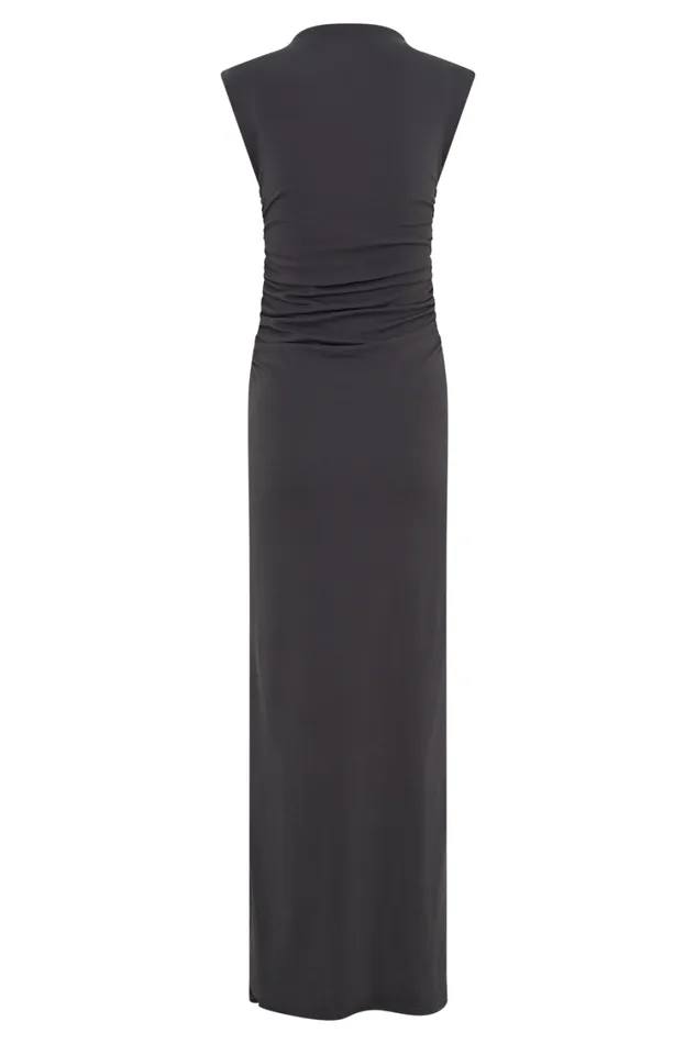 Women Meshki Dresses Elliot High Neck Sleeveless Maxi Dress 8211 Dark Charcoal