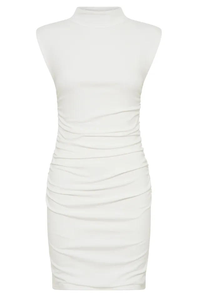 Women Meshki Dresses Elliot High Neck Sleeveless Mini Dress 8211 White