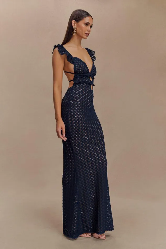 Women Meshki Dresses Ezra Lace Maxi Dress 8211 Navy