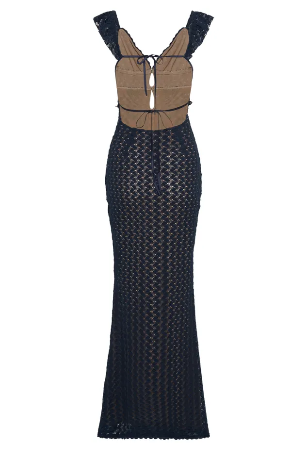 Women Meshki Dresses Ezra Lace Maxi Dress 8211 Navy
