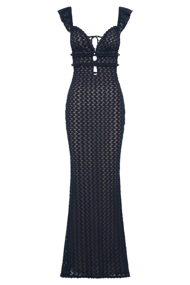 Women Meshki Dresses Ezra Lace Maxi Dress 8211 Navy