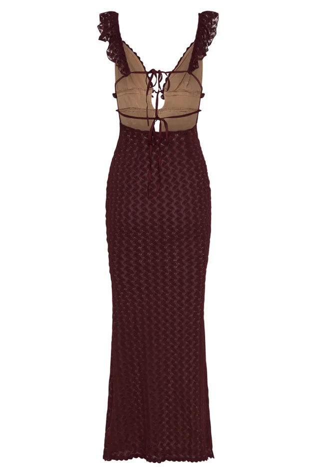 Women Meshki Dresses Ezra Lace Maxi Dress 8211 Plum