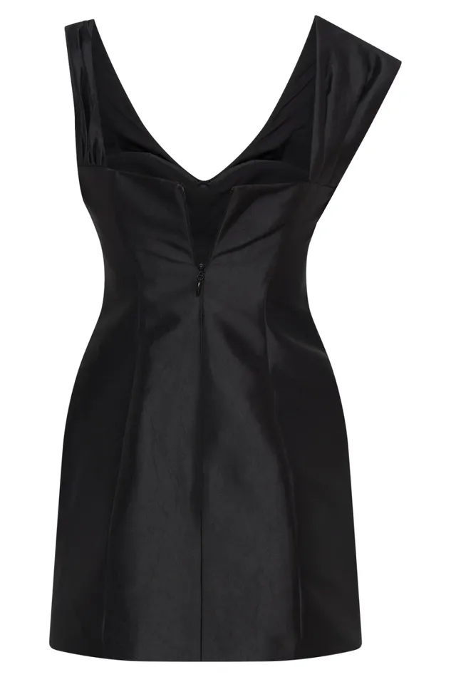 Women Meshki Dresses Farrah Structured Draped Mini Dress 8211 Black