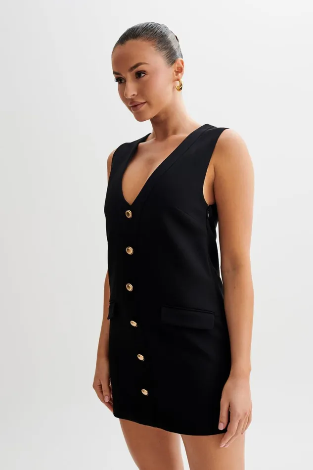 Women Meshki Dresses Florentina Sleeveless Suiting Mini Dress 8211 Black