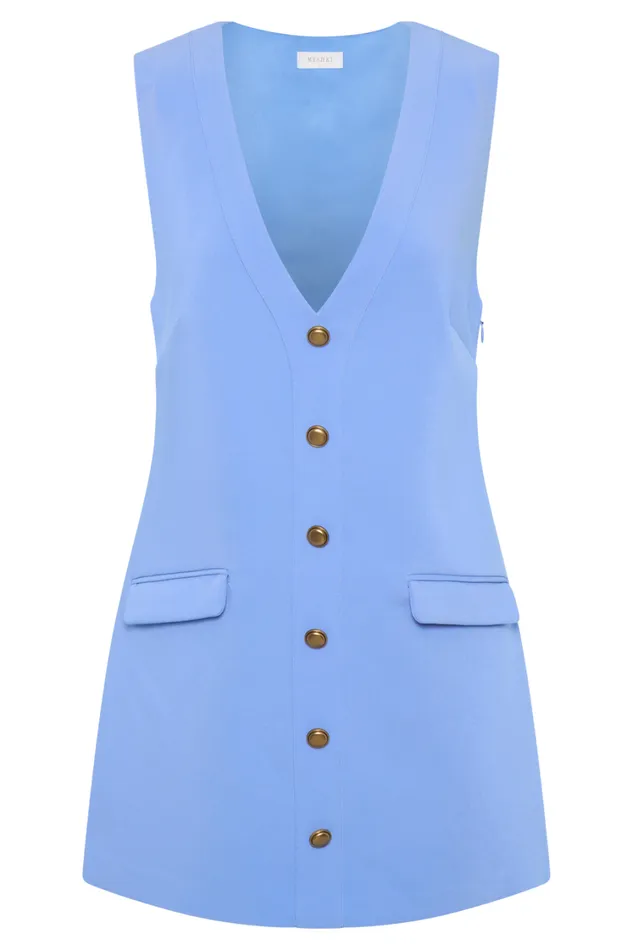 Women Meshki Dresses Florentina Sleeveless Suiting Mini Dress 8211 Iris Blue