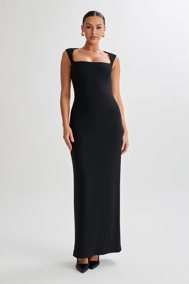Women Meshki Dresses Frida Crepe Maxi Dress 8211 Black