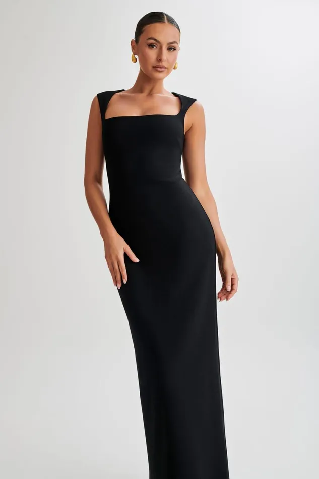 Women Meshki Dresses Frida Crepe Maxi Dress 8211 Black