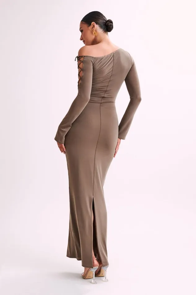 Women Meshki Dresses Gabby Tie Sleeve Slinky Maxi Dress 8211 Coco