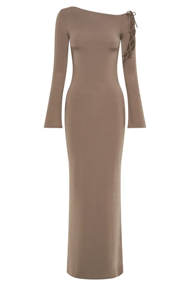 Women Meshki Dresses Gabby Tie Sleeve Slinky Maxi Dress 8211 Coco