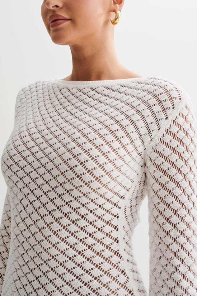 Women Meshki Dresses Galilea Knit Mini Dress 8211 Ivory
