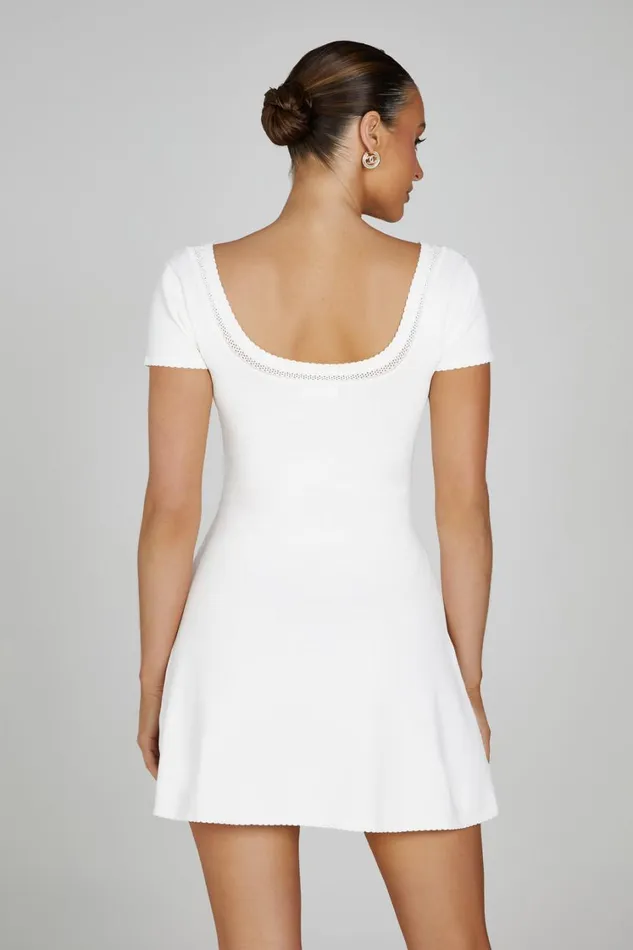 Women Meshki Dresses Georgia Pointelle Knit Mini Dress 8211 White