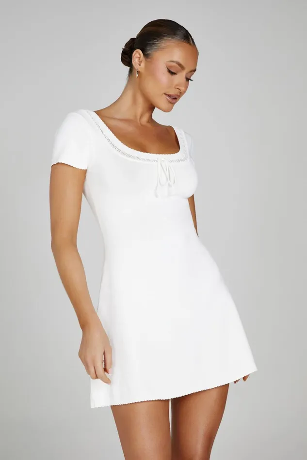 Women Meshki Dresses Georgia Pointelle Knit Mini Dress 8211 White
