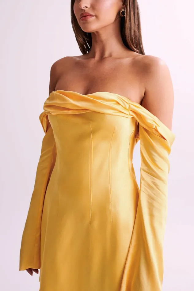 Women Meshki Dresses Giselle Off Shoulder Satin Mini Dress 8211 Mango