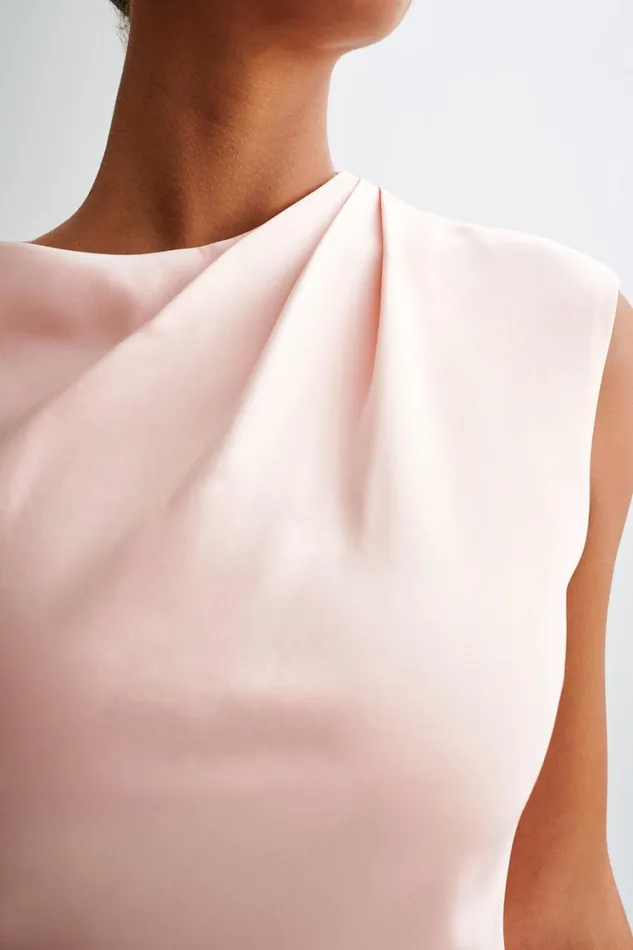 Women Meshki Dresses Granger Satin Structured Mini Dress 8211 Pale Pink