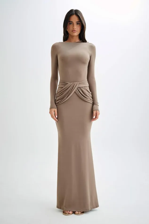 Women Meshki Dresses Halcyon Long Sleeve Slinky Maxi Dress 8211 Coco