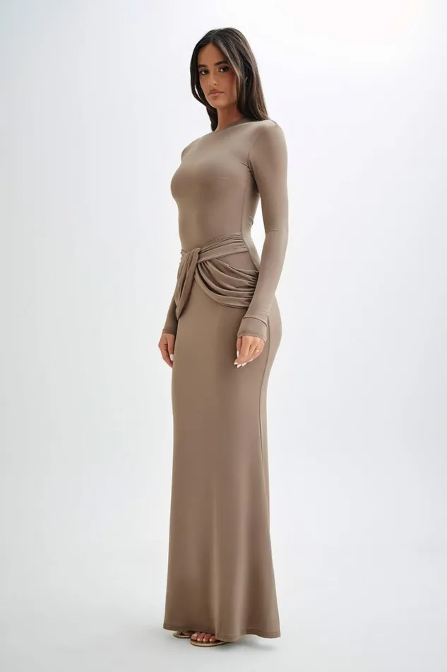 Women Meshki Dresses Halcyon Long Sleeve Slinky Maxi Dress 8211 Coco