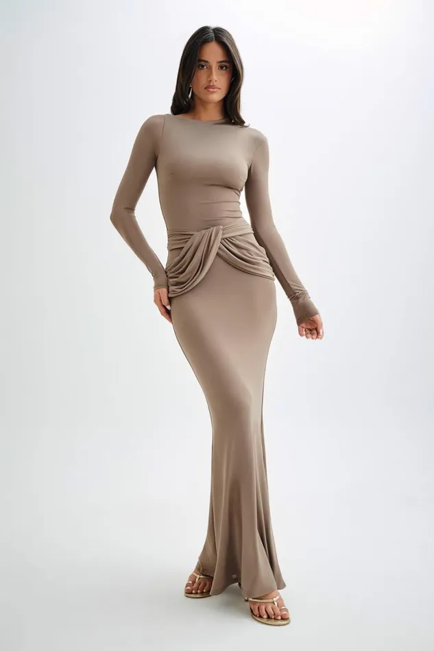 Women Meshki Dresses Halcyon Long Sleeve Slinky Maxi Dress 8211 Coco