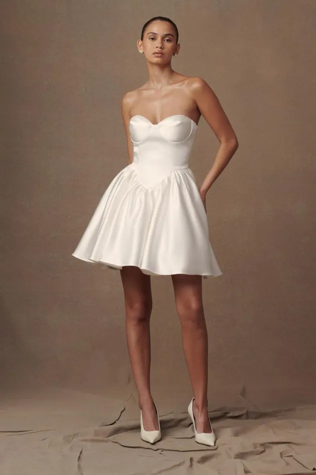 Women Meshki Dresses Hollie Structured Corset Mini Dress 8211 White