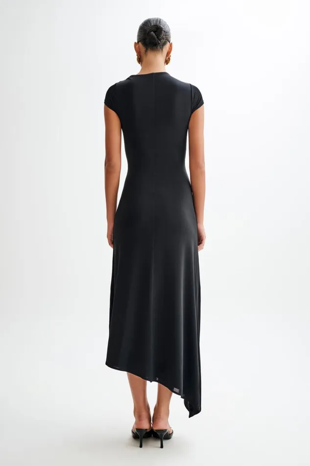Women Meshki Dresses Ilaria Slinky Maxi Dress With Cut Out 8211 Black