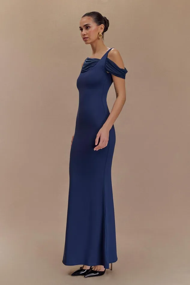 Women Meshki Dresses Janette Recycled Nylon And Mesh Sleeveless Maxi Dress 8211 Navy