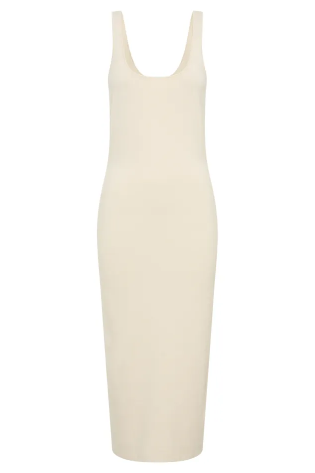Women Meshki Dresses Janie Backless Knit Midi Dress 8211 Cream