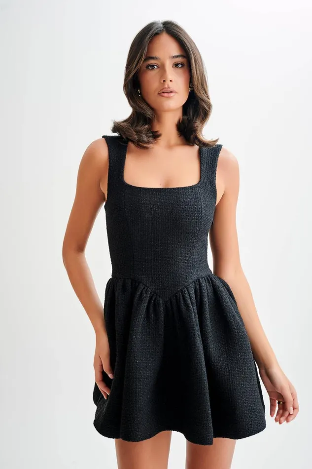 Women Meshki Dresses Jennifer Boucle Mini Dress 8211 Black