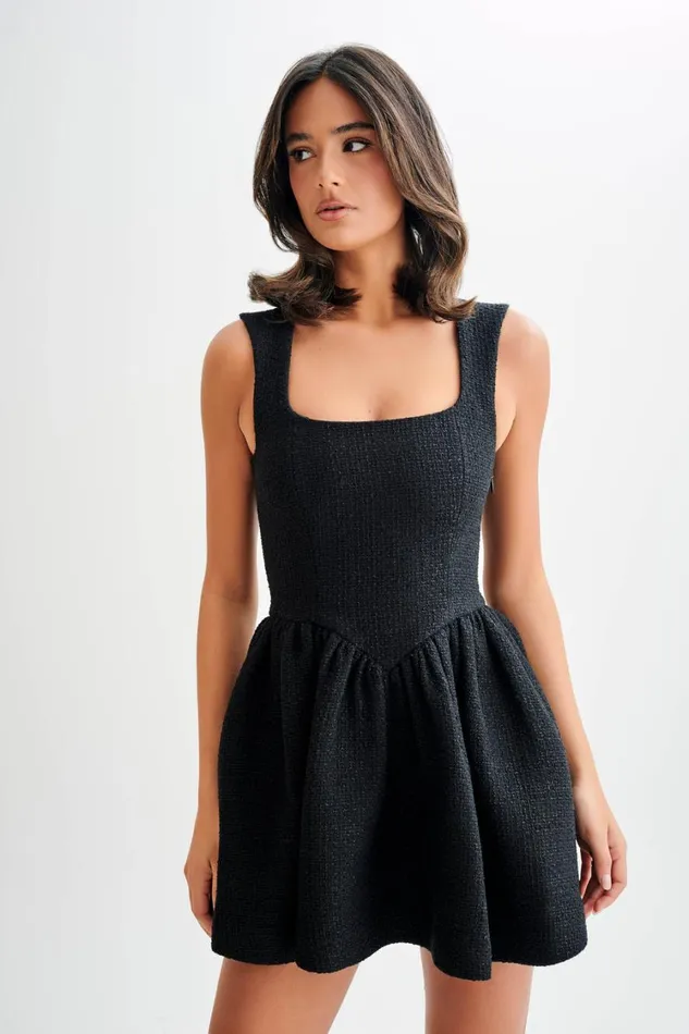 Women Meshki Dresses Jennifer Boucle Mini Dress 8211 Black