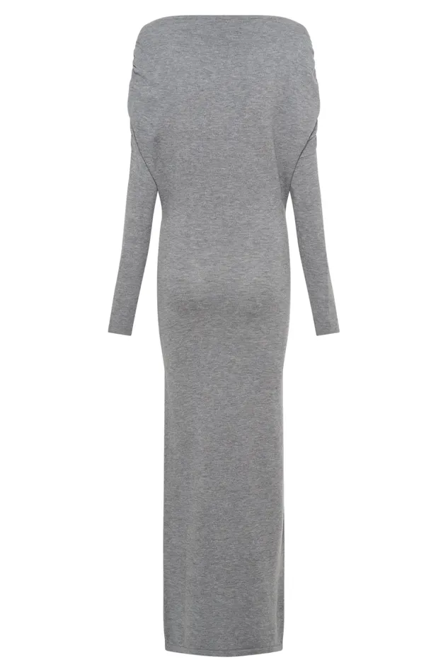 Women Meshki Dresses Jessie Cowl Neck Knit Midi Dress 8211 Charcoal Marle