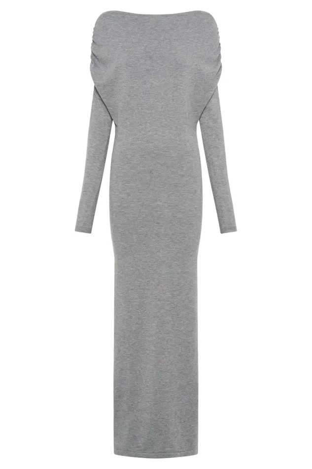 Women Meshki Dresses Jessie Cowl Neck Knit Midi Dress 8211 Charcoal Marle