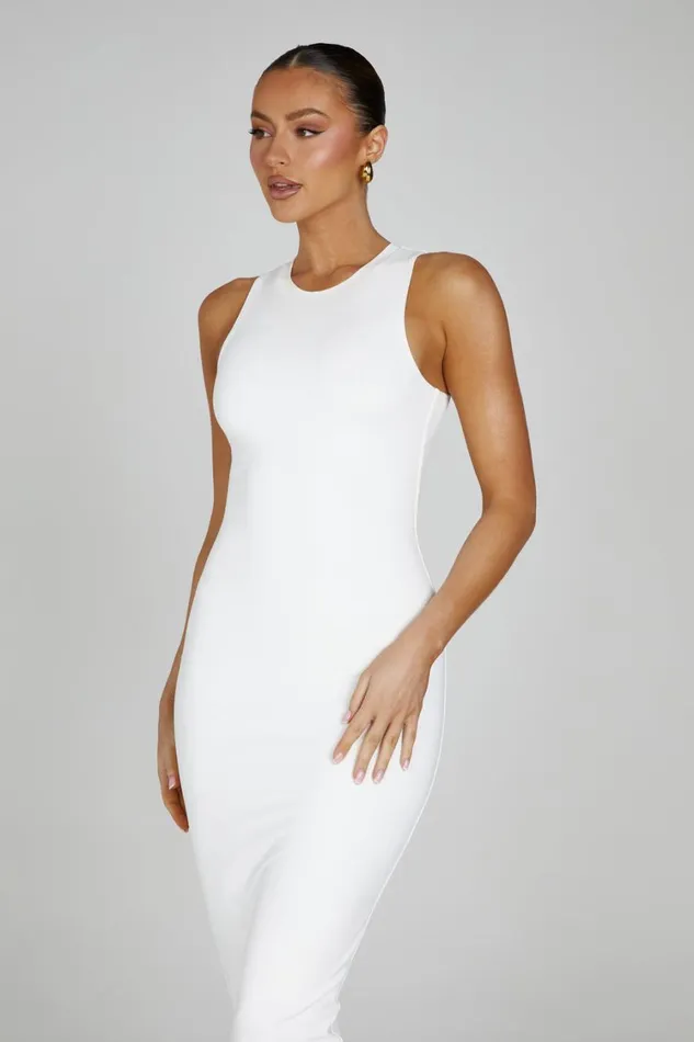 Women Meshki Dresses Jill Sleeveless Tank Midi Dress 8211 White