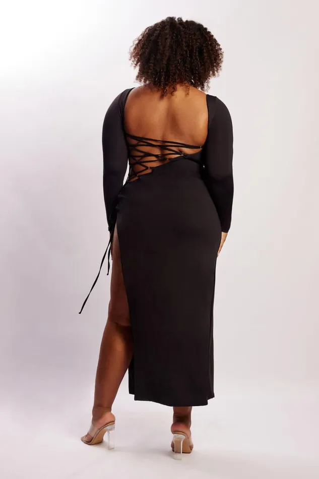 Women Meshki Dresses Kathryn Recycled Nylon Lace Up Maxi Dress 8211 Black Women Meshki Dresses Kathryn Recycled Nylon Lace Up Maxi Dress 8211 Black